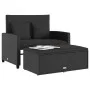 2-Sitzer-Gartensofa mit schwarzen synthetischen Rattankissen von , Outdoor-Sofas - Ref: Foro24-365132, Preis: 277,55 €, Rabat...