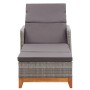 Liege aus synthetischem Rattan und massivem grauem Akazienholz von vidaXL, Liegen - Ref: Foro24-46013, Preis: 215,85 €, Rabat...