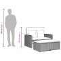 2-Sitzer-Gartensofa mit schwarzen synthetischen Rattankissen von , Outdoor-Sofas - Ref: Foro24-365132, Preis: 252,97 €, Rabat...