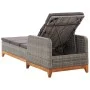 Lounger in synthetic rattan and solid gray acacia wood by vidaXL, Loungers - Ref: Foro24-46013, Price: 210,62 €, Discount: %