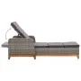 Lounger in synthetic rattan and solid gray acacia wood by vidaXL, Loungers - Ref: Foro24-46013, Price: 210,62 €, Discount: %