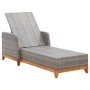 Lounger in synthetic rattan and solid gray acacia wood by vidaXL, Loungers - Ref: Foro24-46013, Price: 215,85 €, Discount: %