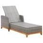 Lounger in synthetic rattan and solid gray acacia wood by vidaXL, Loungers - Ref: Foro24-46013, Price: 210,62 €, Discount: %
