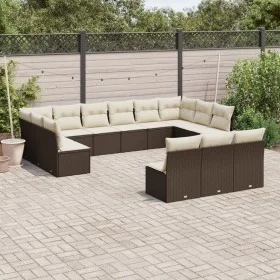 Set de sofás de jardín con cojines 13 piezas ratán PE marrón de , Conjuntos de jardín - Ref: Foro24-3250232, Precio: 791,00 €...
