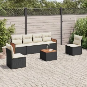 7-piece garden dining set and black synthetic rattan cushions by , Garden sets - Ref: Foro24-3259949, Price: 396,59 €, Discou...