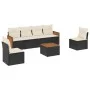 7-piece garden dining set and black synthetic rattan cushions by , Garden sets - Ref: Foro24-3259949, Price: 396,59 €, Discou...
