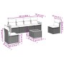 7-teiliges Garten-Essset und schwarze Kissen aus synthetischem Rattan von , Gartensets - Ref: Foro24-3259949, Preis: 395,36 €...