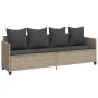 Sun lounger with light gray synthetic rattan cushions by , Loungers - Ref: Foro24-368349, Price: 238,99 €, Discount: %