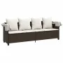 Lounger with hood and brown synthetic rattan cushions by , Loungers - Ref: Foro24-368354, Price: 279,11 €, Discount: %