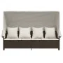 Lounger with hood and brown synthetic rattan cushions by , Loungers - Ref: Foro24-368354, Price: 279,11 €, Discount: %