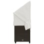Lounger with hood and brown synthetic rattan cushions by , Loungers - Ref: Foro24-368354, Price: 268,77 €, Discount: %