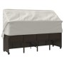 Lounger with hood and brown synthetic rattan cushions by , Loungers - Ref: Foro24-368354, Price: 268,77 €, Discount: %