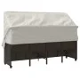 Lounger with hood and brown synthetic rattan cushions by , Loungers - Ref: Foro24-368354, Price: 279,11 €, Discount: %