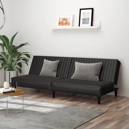 2 seater black synthetic leather sofa bed by , Sofas - Ref: Foro24-375947, Price: 239,37 €, Discount: %