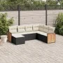 Set de comedor de jardín 7 pzas y cojines ratán sintético negro de , Conjuntos de jardín - Ref: Foro24-3260285, Precio: 429,1...