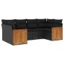 6-piece garden sofa set and black synthetic rattan cushions by , Garden sets - Ref: Foro24-3260340, Price: 422,17 €, Discount: %
