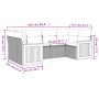6-teiliges Gartensofa-Set und schwarze synthetische Rattankissen von , Gartensets - Ref: Foro24-3260340, Preis: 425,32 €, Rab...