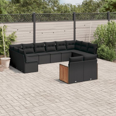 Gartensofa-Set 12-teilig mit schwarzen synthetischen Rattankissen von , Gartensets - Ref: Foro24-3260522, Preis: 778,77 €, Ra...