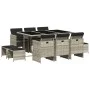Set de comedor de jardín 11 pzas y cojines ratán sintético gris de , Conjuntos de jardín - Ref: Foro24-3210611, Precio: 722,4...