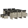 Set de comedor de jardín 11 pzas y cojines ratán sintético gris de , Conjuntos de jardín - Ref: Foro24-3210611, Precio: 537,55 €