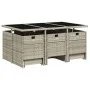 Garden dining set 11 pieces and gray synthetic rattan cushions by , Garden sets - Ref: Foro24-3210611, Price: 722,47 €, Disco...