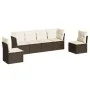 6-piece garden sofa set and brown synthetic rattan cushions by , Garden sets - Ref: Foro24-3217373, Price: 389,37 €, Discount: %