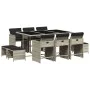 Set de comedor de jardín 11 pzas y cojines ratán sintético gris de , Conjuntos de jardín - Ref: Foro24-3211151, Precio: 602,1...