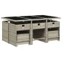 Set de comedor de jardín 11 pzas y cojines ratán sintético gris de , Conjuntos de jardín - Ref: Foro24-3211151, Precio: 602,1...