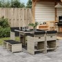 Set comedor de jardín 9 pzas cojines ratán sintético gris claro de , Conjuntos de jardín - Ref: Foro24-3211139, Precio: 395,2...