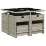 Garten-Essgruppe 9-teilig mit hellgrauen synthetischen Rattankissen von , Gartensets - Ref: Foro24-3211139, Preis: 435,82 €, ...