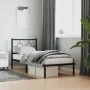Bed frame with black metal headboard 75x190 cm by , Beds and slatted bases - Ref: Foro24-376216, Price: 61,99 €, Discount: %