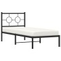 Bed frame with black metal headboard 75x190 cm by , Beds and slatted bases - Ref: Foro24-376216, Price: 62,76 €, Discount: %