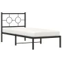 Bed frame with black metal headboard 75x190 cm by , Beds and slatted bases - Ref: Foro24-376216, Price: 61,99 €, Discount: %
