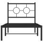 Bed frame with black metal headboard 75x190 cm by , Beds and slatted bases - Ref: Foro24-376216, Price: 62,76 €, Discount: %