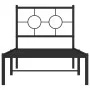 Bed frame with black metal headboard 75x190 cm by , Beds and slatted bases - Ref: Foro24-376216, Price: 61,99 €, Discount: %
