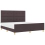 Estructura de cama con cabecera Marrón oscuro 180 x 200 cm tela