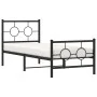 Bed frame with headboard and black metal footboard 80x200 cm by , Beds and slatted bases - Ref: Foro24-376235, Price: 76,59 €...