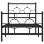 Bed frame with headboard and black metal footboard 80x200 cm by , Beds and slatted bases - Ref: Foro24-376235, Price: 76,59 €...
