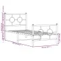 Bed frame with headboard and black metal footboard 80x200 cm by , Beds and slatted bases - Ref: Foro24-376235, Price: 76,59 €...