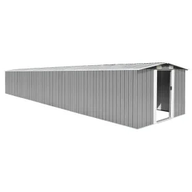 Cobertizo de jardín acero galvanizado gris 257x779x181 cm de vidaXL, Cobertizos - Ref: Foro24-47033, Precio: 917,63 €, Descue...