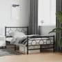 Estructura de cama con cabecero y estribo metal negro 107x203cm de , Camas y somieres - Ref: Foro24-376240, Precio: 87,01 €, ...