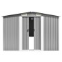 Cobertizo de jardín acero galvanizado gris 257x779x181 cm de vidaXL, Cobertizos - Ref: Foro24-47033, Precio: 859,27 €, Descue...