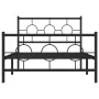 Estructura de cama con cabecero y estribo metal negro 107x203cm de , Camas y somieres - Ref: Foro24-376240, Precio: 87,01 €, ...