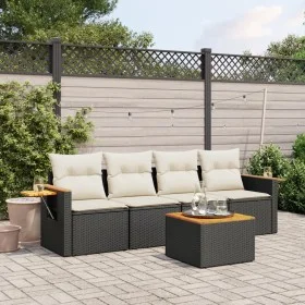 5-teiliges Gartenmöbel-Set und schwarze synthetische Rattankissen von , Gartensets - Ref: Foro24-3259018, Preis: 301,22 €, Ra...