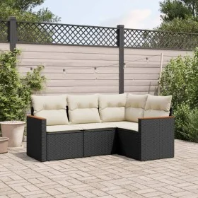 4-piece garden sofa set with black synthetic rattan cushions by , Garden sets - Ref: Foro24-3258332, Price: 269,47 €, Discoun...