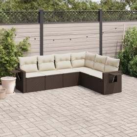 6-piece garden sofa set and brown synthetic rattan cushions by , Garden sets - Ref: Foro24-3252550, Price: 421,72 €, Discount: %