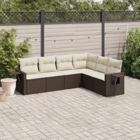 6-teiliges Gartensofa-Set und braune synthetische Rattankissen von , Gartensets - Ref: Foro24-3252550, Preis: 416,77 €, Rabat...