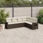 6-teiliges Gartensofa-Set und braune synthetische Rattankissen von , Gartensets - Ref: Foro24-3252550, Preis: 416,75 €, Rabat...