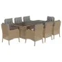 9-piece garden dining set with beige synthetic rattan cushions by , Garden sets - Ref: Foro24-3211889, Price: 1,00 €, Discoun...