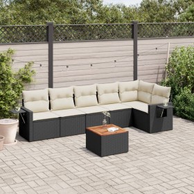 7-piece garden dining set and black synthetic rattan cushions by , Garden sets - Ref: Foro24-3256903, Price: 424,38 €, Discou...